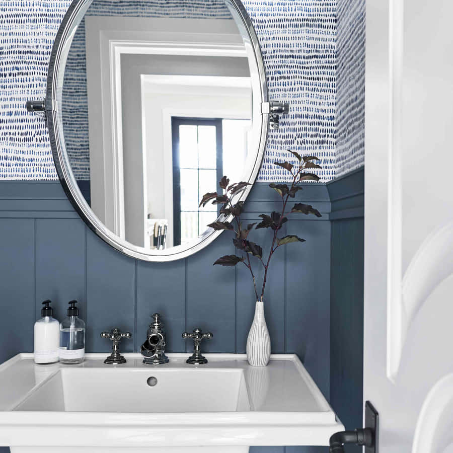 Caption: Serene Slate Blue Sky View Wallpaper