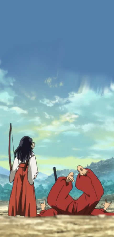 Caption: Setsuna In A Mystical Landscape Wallpaper