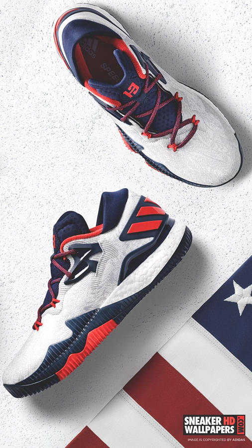 Caption: Sharp Momentum With Adidas Crazylight Harden Sneaker Wallpaper