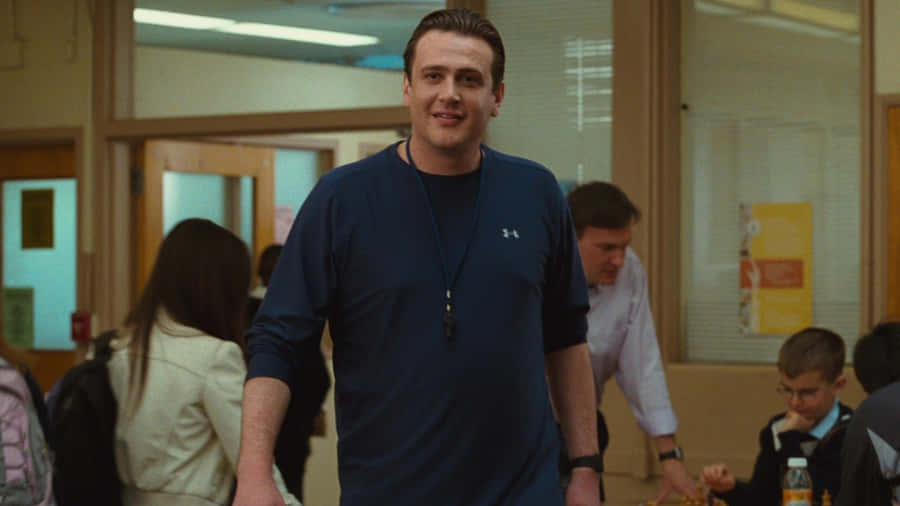 Caption: Smiling Jason Segel Portrait Wallpaper