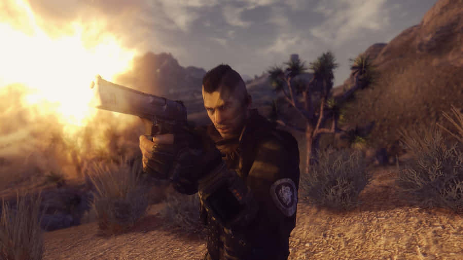 Caption: Soap Mactavish In Action During An Intense Combat Mission Wallpaper