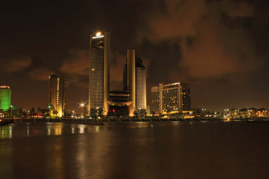 Caption: Spectacular Sunset Over Corpus Christi Bay Wallpaper