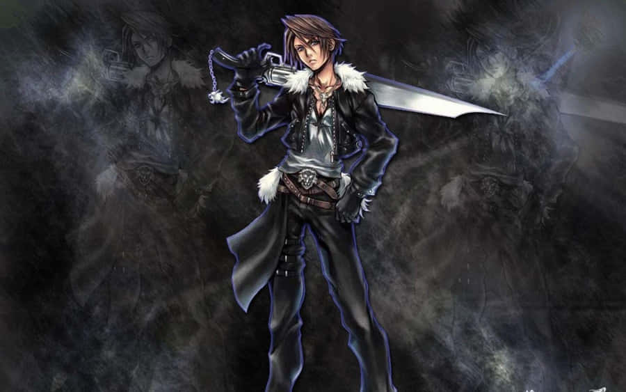 Caption: Squall Leonhart, The Stoic Hero Of Final Fantasy Viii Wallpaper