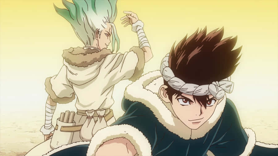 Caption: Studious Chrome From Dr Stone Anime Series Wallpaper