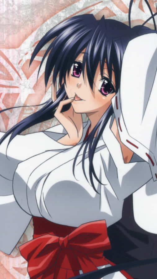 Caption: Stunning Akeno Himejima Artwork In Full Resolution Wallpaper