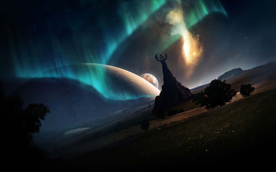 Caption: Stunning Surreal Galaxy Wallpaper