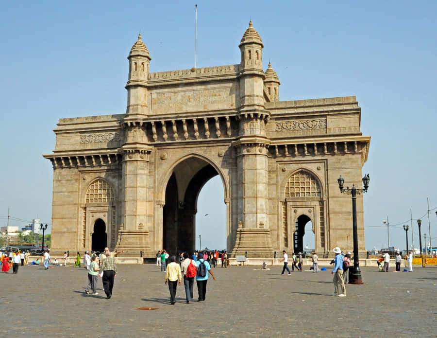 Caption: Stunning View Of Gateway Of India Wallpaper