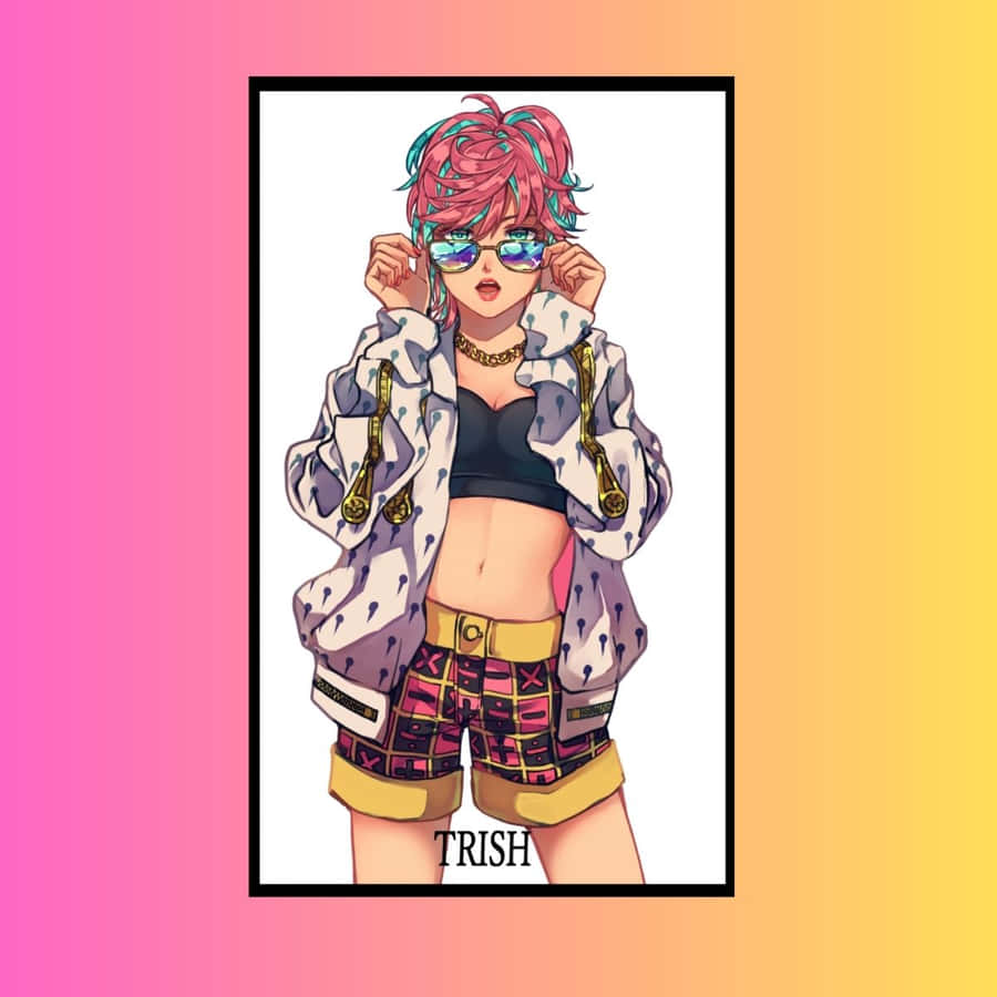 Caption: Stylish Trish Una Posing In A Dynamic Action Scene Wallpaper