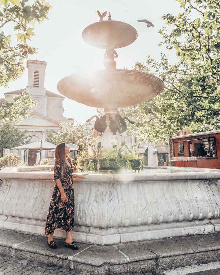 Caption: Sunset Over Carouge's Iconic Streets Wallpaper