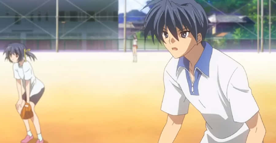 Caption: Tomoya Okazaki, The Charismatic Protagonist From Clannad Wallpaper