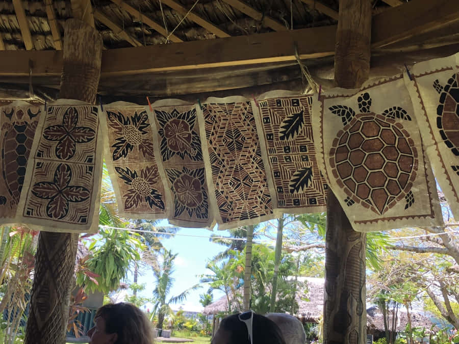 Caption: Traditional Samoa Cultural Village In Apia, Samoa Wallpaper