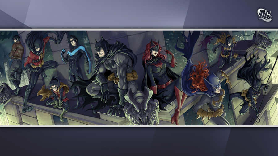 Caption: United In The Darkness - The Bat-family Stands Strong Wallpaper