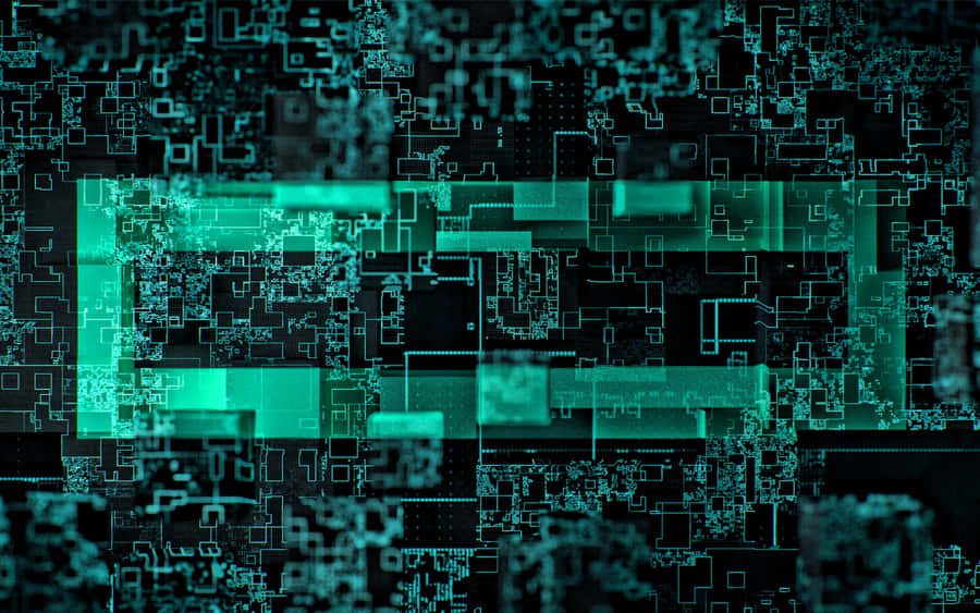 Caption: Vibrant Aqua Green Abstract Background Wallpaper