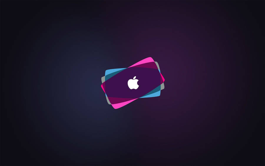 Caption: Vibrant Neon Apple Emblem Wallpaper