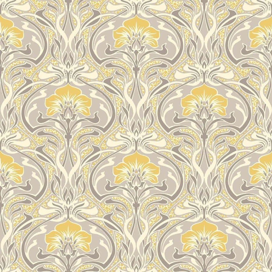 Caption: Vibrant Yellow Patterned Wallpaper Wallpaper