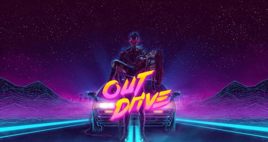 Caption: Vintage Classic Car Outing Wallpaper