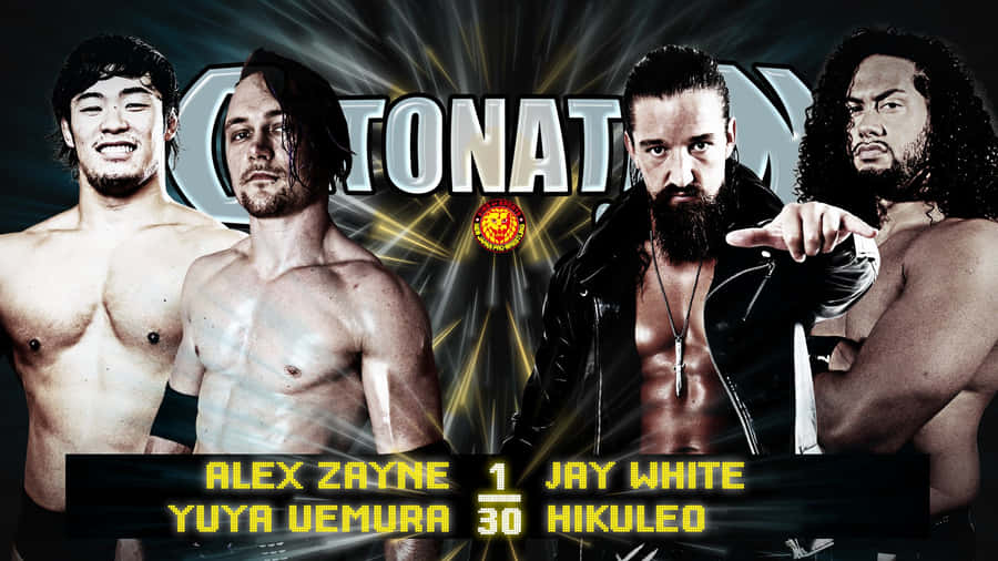 Caption: Wrestler Jay White In Njpw Tag Team Match Wallpaper