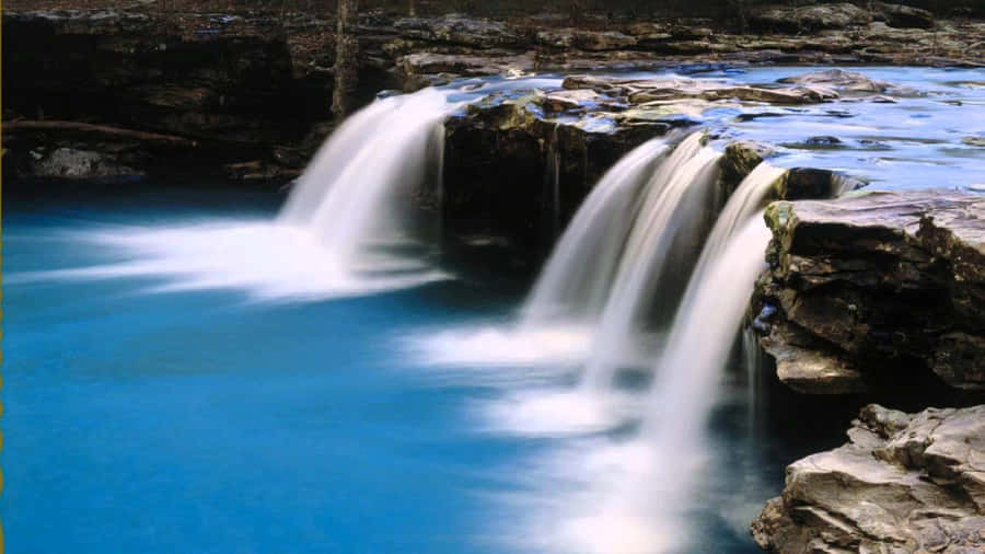Captivating 3d Waterfall Scenery Wallpaper