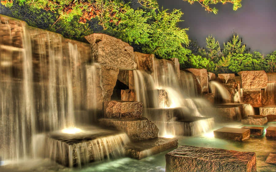 Captivating 3d Waterfall Wallpaper Wallpaper