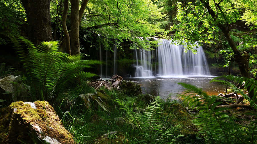 Captivating 4k Waterfall Landscape Wallpaper