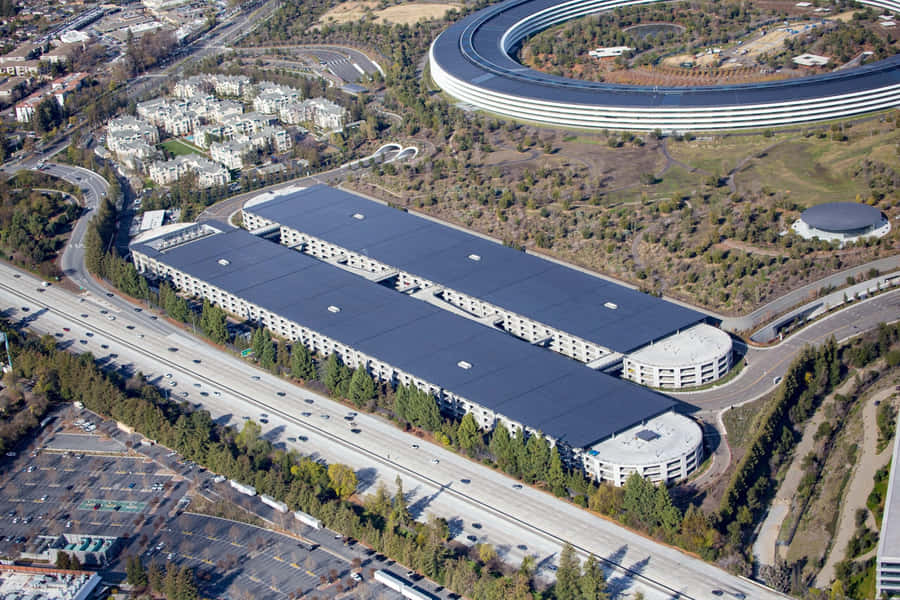 Captivating Aerial View Of Apple Park Wallpaper