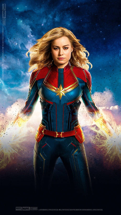 Captivating Captain Marvel Iphone Digital Art Wallpaper