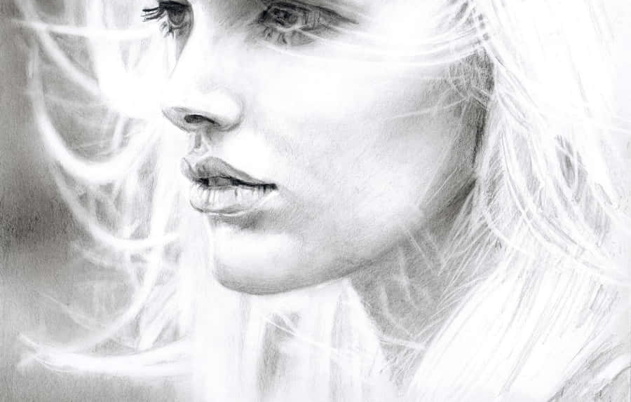 Captivating Charcoal Drawing Of A Ballerina Wallpaper