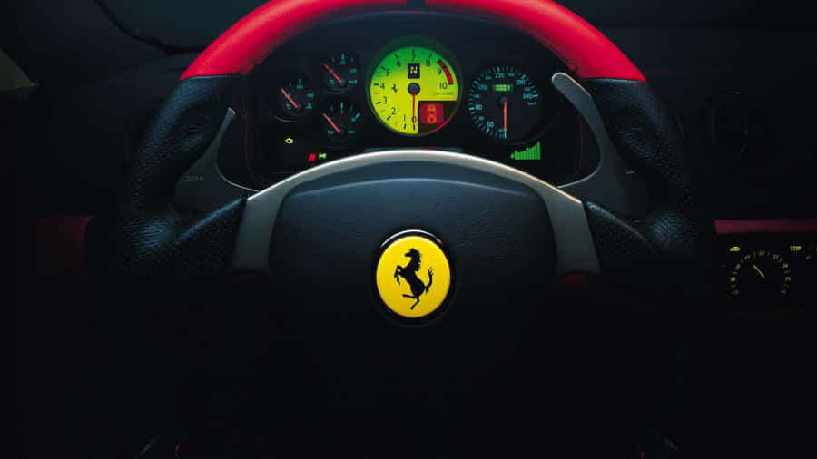 Captivating Control: An Up-close View Of A Car's Steering Wheel Wallpaper