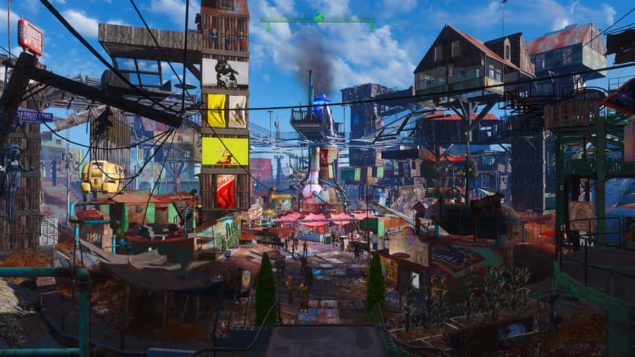 Captivating Diamond City Skyline Wallpaper