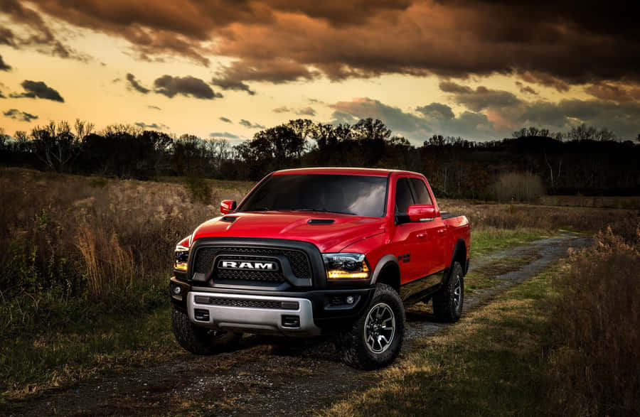 Captivating Dodge Ram Dominating The Highway Wallpaper