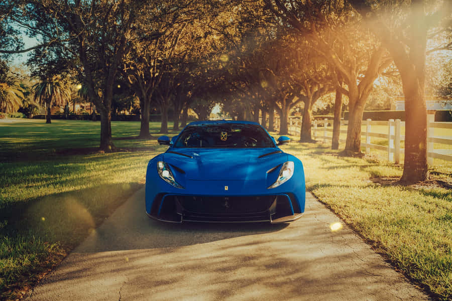 Captivating Ferrari 812 Superfast In Motion Wallpaper