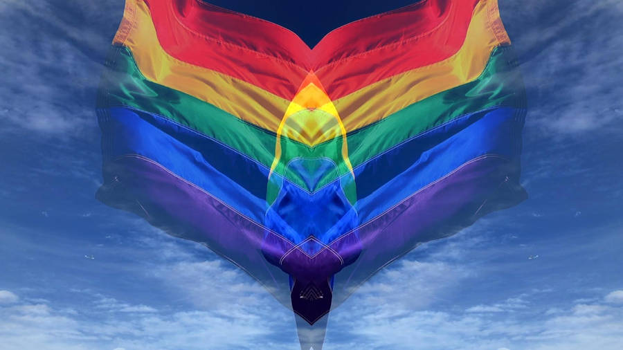 Captivating Image Of The Pride Flag In A Mirror Reflection Wallpaper