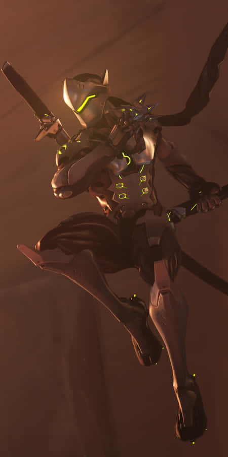 Captivating Overwatch Genji In Combat Wallpaper