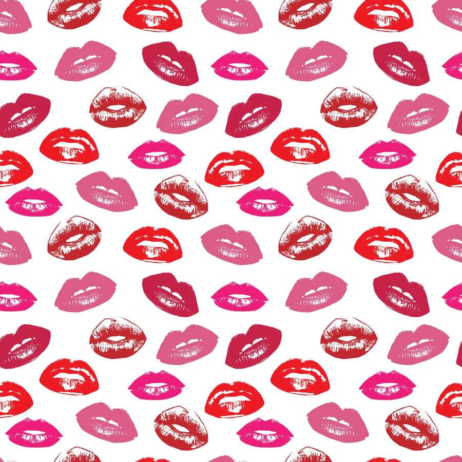 Captivating Pink Lips Close-up Wallpaper