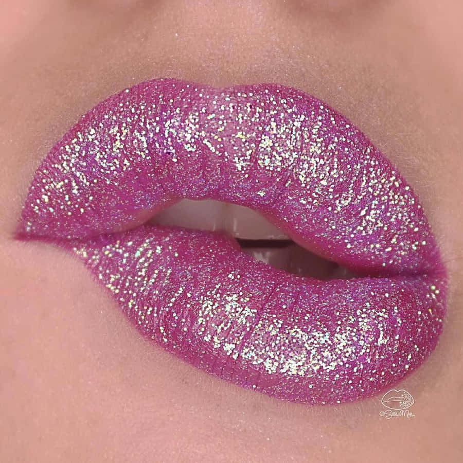 Captivating Pink Lips Close-up Wallpaper