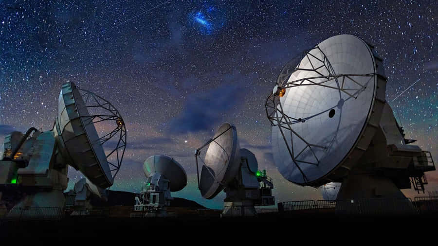 Captivating Radio Telescope Observing The Sky Wallpaper