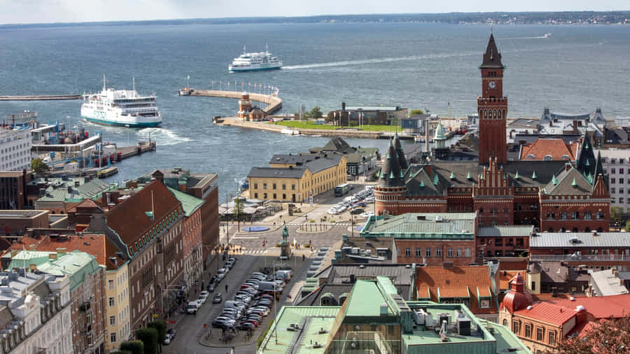 Captivating Skyline Of Helsingborg Wallpaper