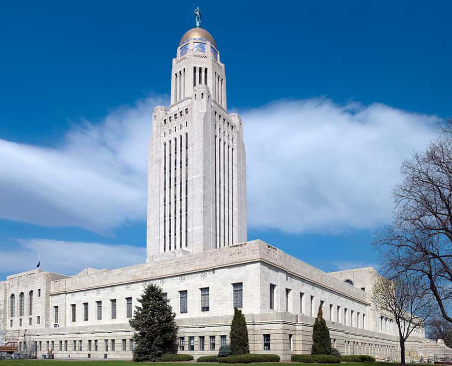 Captivating Sunset At The Nebraska State Capitol, Lincoln Wallpaper