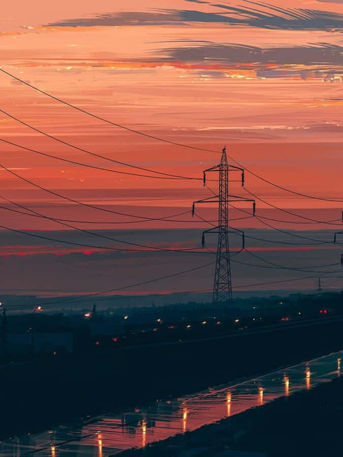 Captivating Sunset Painting Wallpaper