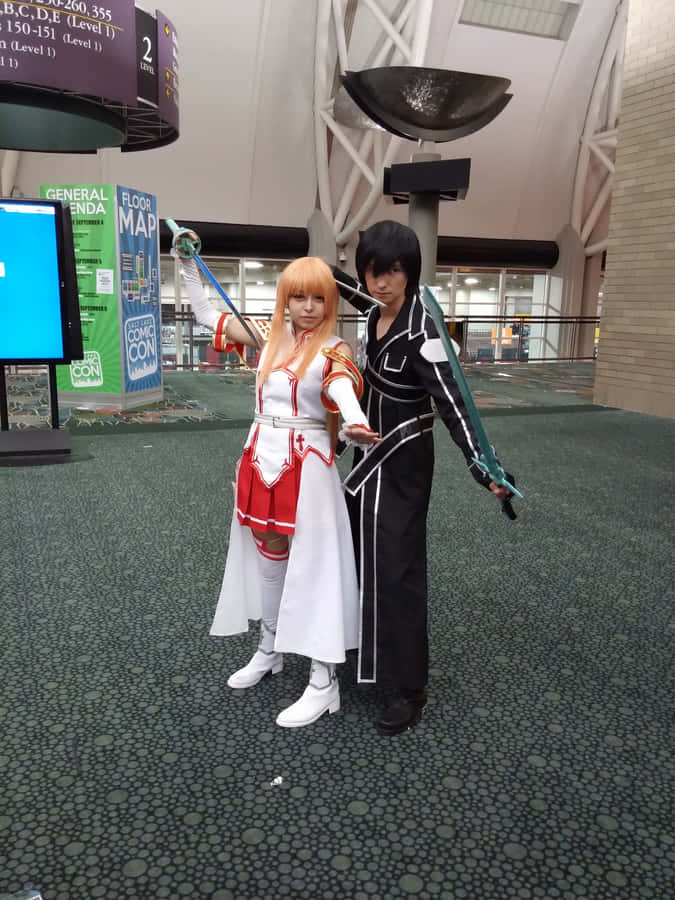 Captivating Sword Art Online Cosplay Duo Wallpaper