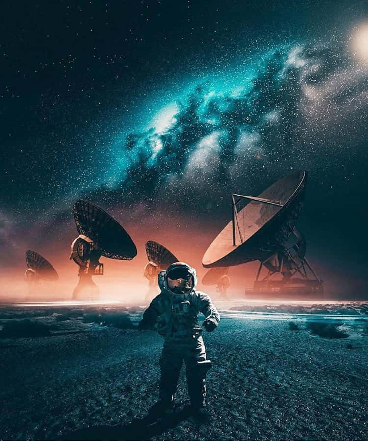 Captivating View Of A Radio Telescope Wallpaper