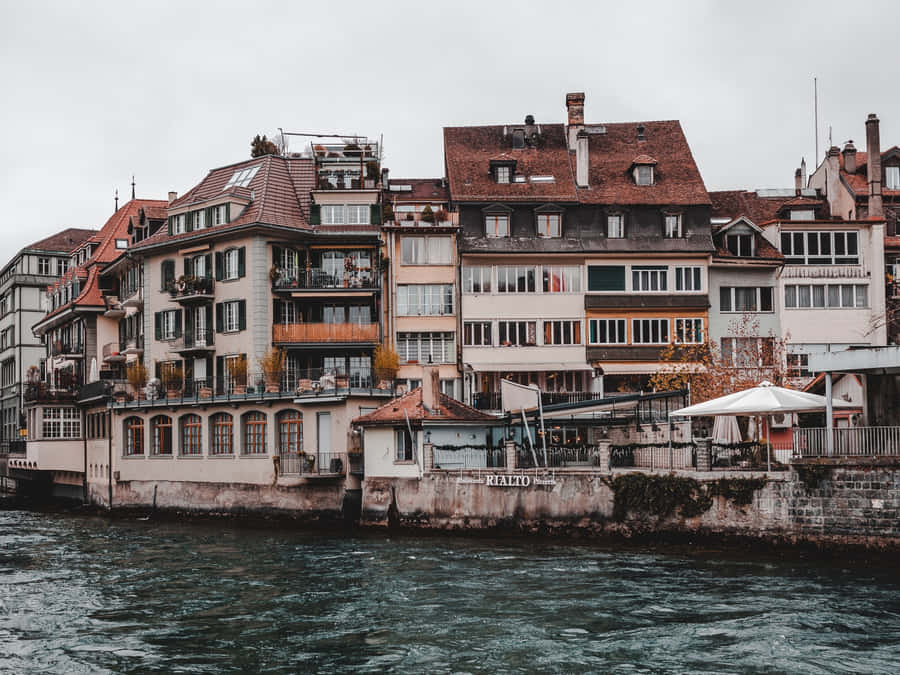 Captivating View Of Thun Lake, Switzerland Wallpaper