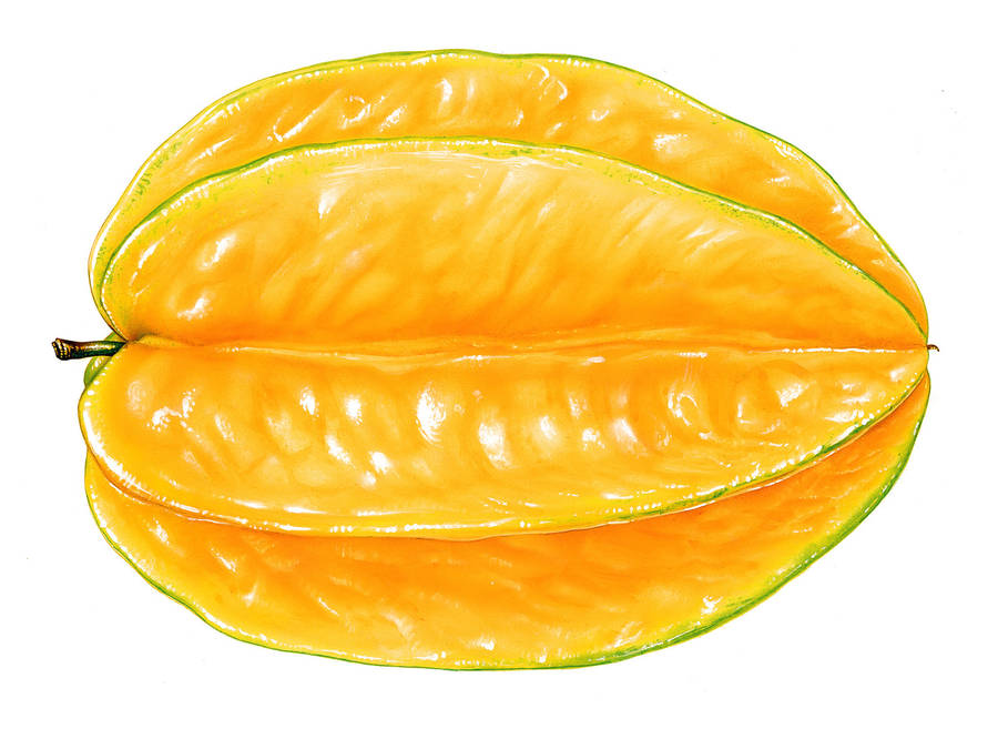 Carambola Golden Fruit Wallpaper