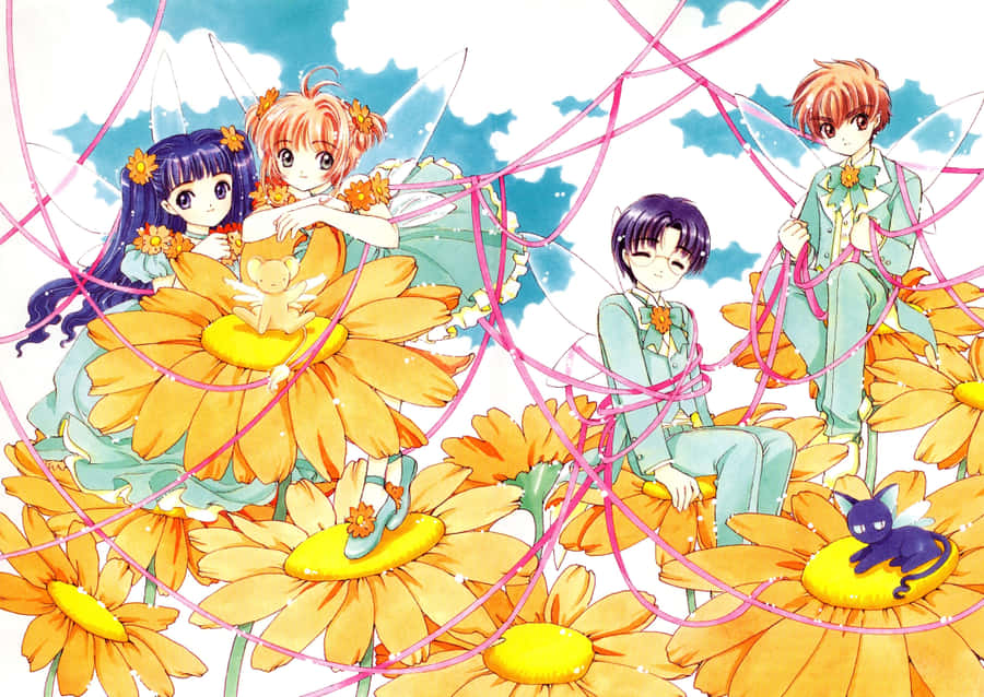 Cardcaptor Sakura Characters Floral Fantasy Wallpaper