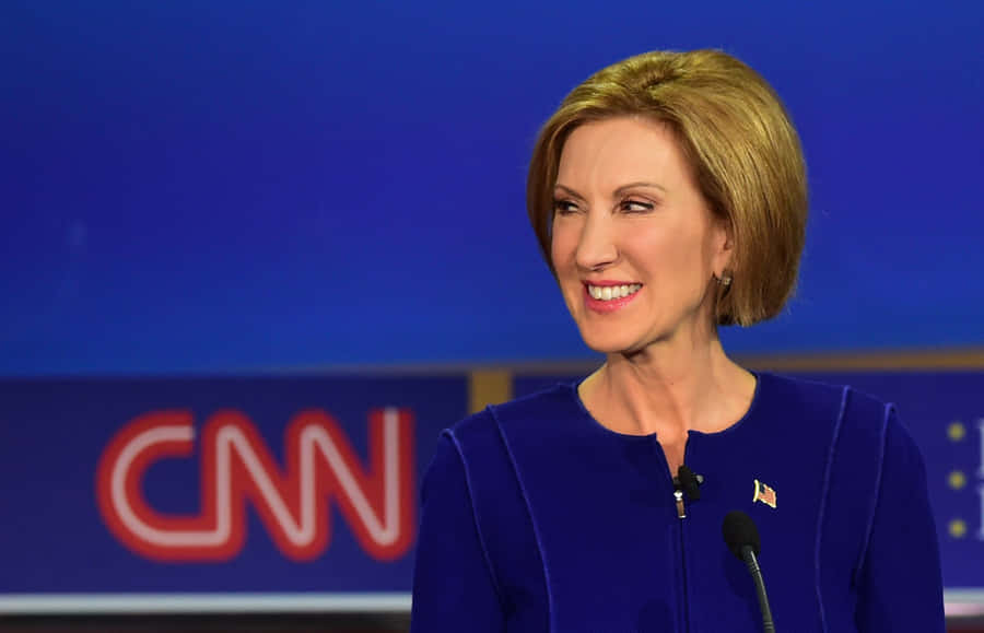 Carly Fiorina With U.s. Flag Pin Wallpaper