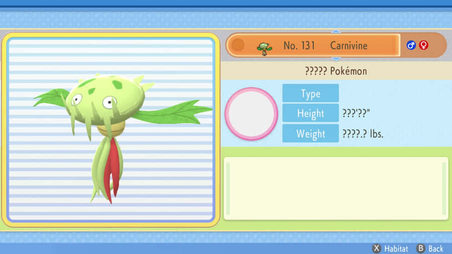Carnivine In Pokédex Wallpaper
