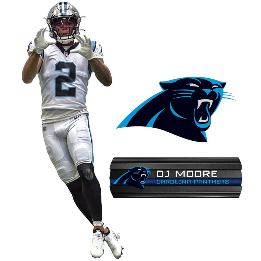 Carolina Panthers Player Dj Moore Graphic Wallpaper