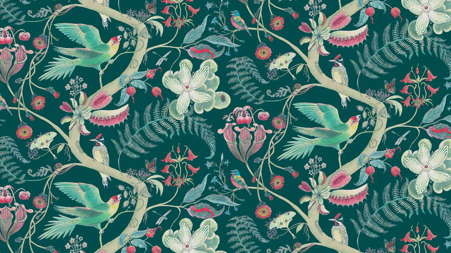 Carolina Parakeet Newton Paisley Print Wallpaper