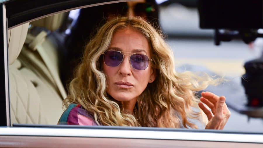 Carrie Bradshaw Car Scene And Just Like That Wallpaper