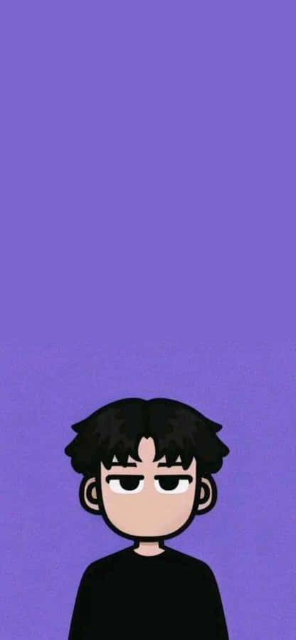 Cartoon Character Purple Background Wallpaper